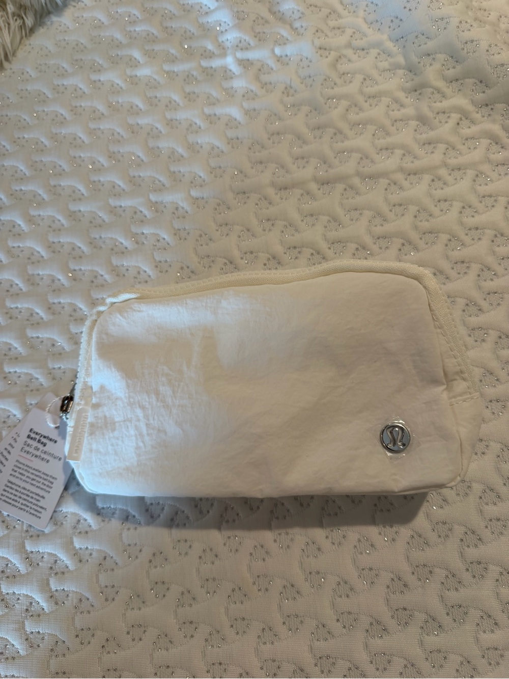lululemon athletica White everywhere belt bag with Silver Logo
